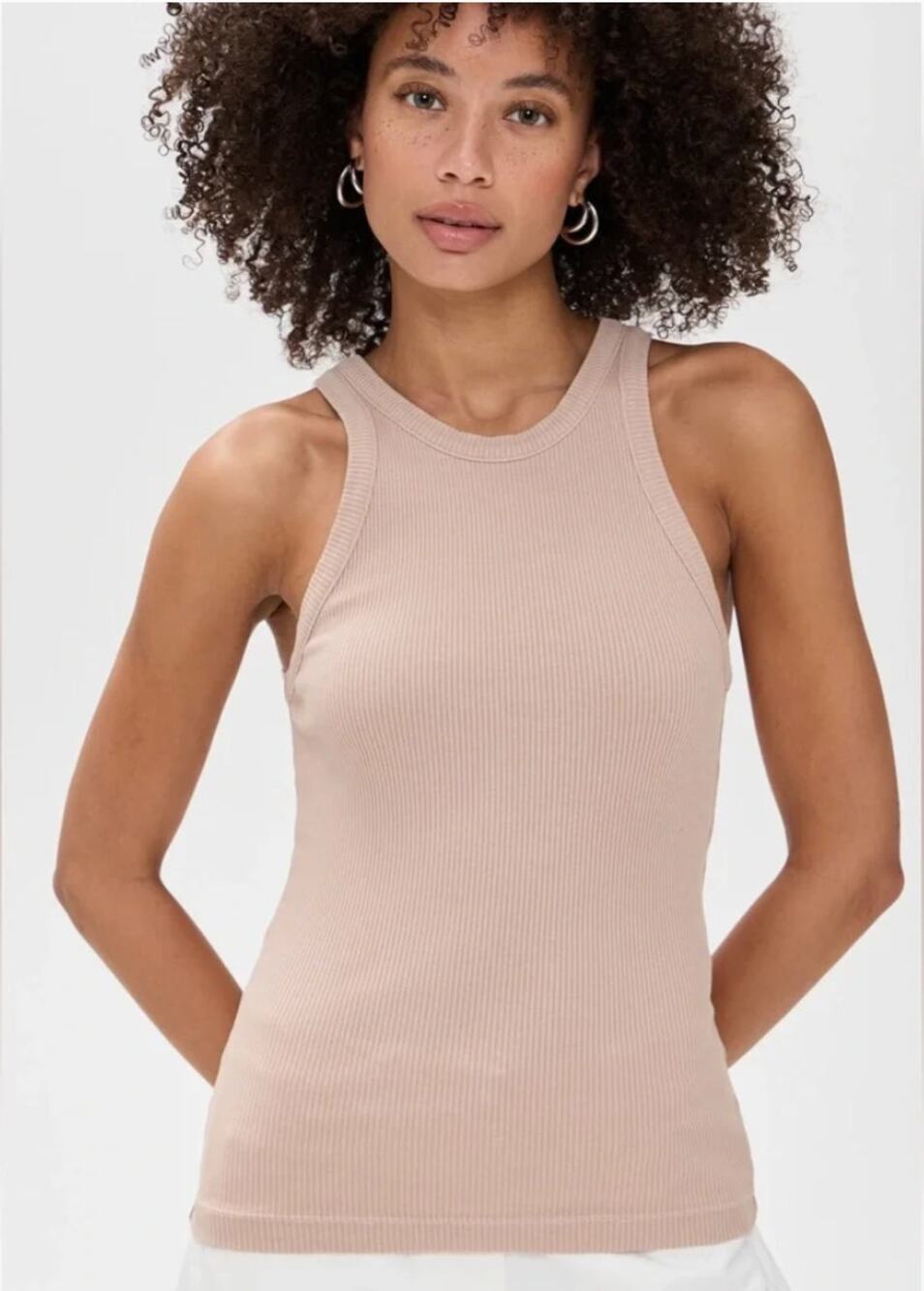 AGOLDE Rayne Tank Top in Beige Small